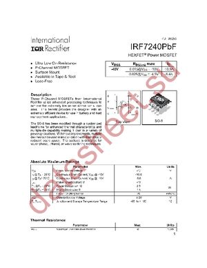 IRF7240PBF datasheet  